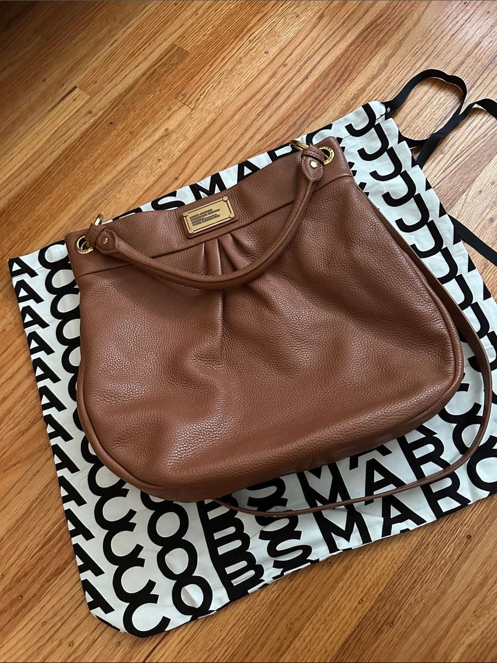 Marc by Marc Jacobs Cognac Pebbled Leather Shoulder Hobo